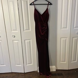 Burgundy Velvet Long Dress by Windsor. Size small with tags
